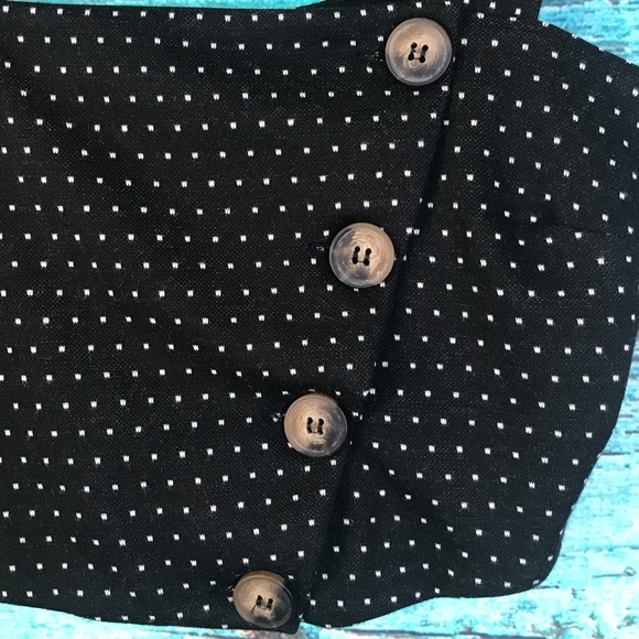 Free People Black White Dot Crop Tank Top - Picture 3 of 4